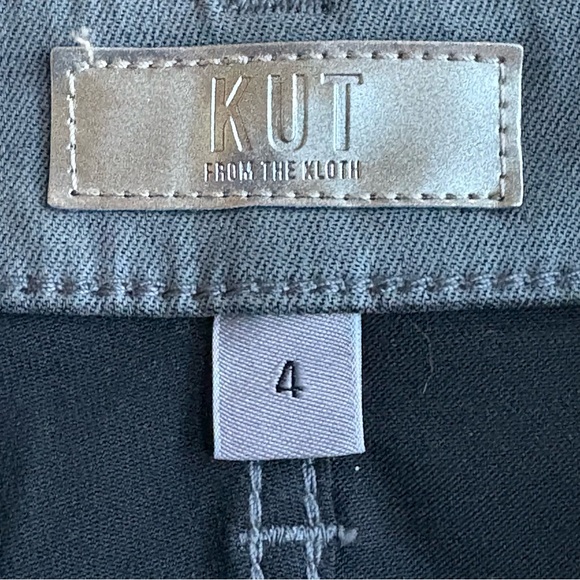 KUT from The Kloth Kelsey Coated Silver Bell Gray Ankle Flare Jeans 4 - Picture 9 of 11